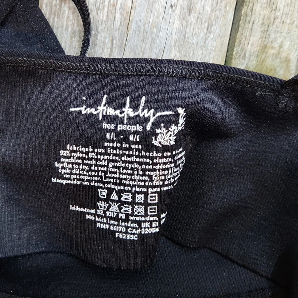 Free People Intimately Ali Low Back Seamless Bra Black NEW NWOT FPS007_7